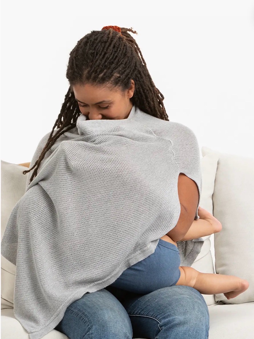 Amma Cocoon Breathable Lightweight Nursing Cover Grey — image 2 of 7